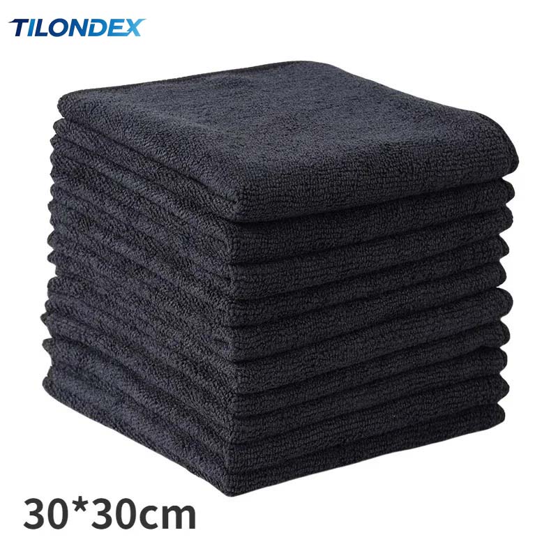Microfiber Towel Detailing - TILONDEX1/2/5PCS Black Microfiber Cleaning Cloths Ultra