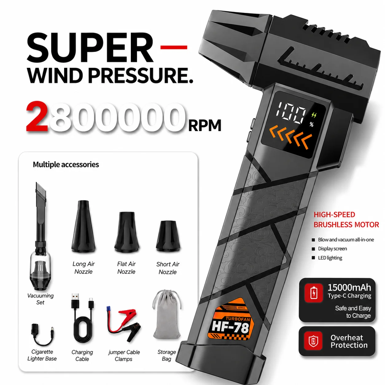Super Powerful 2800000RPM Elec – Dryer Car Blower Bewertung und Preis